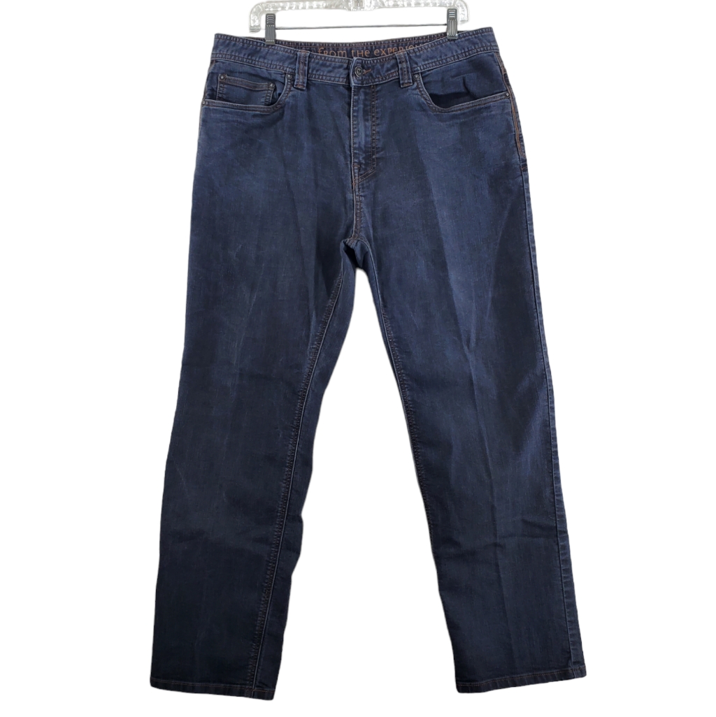 Prana Jeans Mens 36x30 Hi Rise Stretch Slim Fit Gray Organic Cotton (36x28.5)